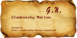 Gladovszky Marion névjegykártya